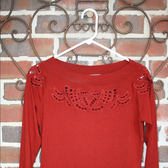 Sexy Red Cutout Design Pullover Top - Picture 3 of 5
